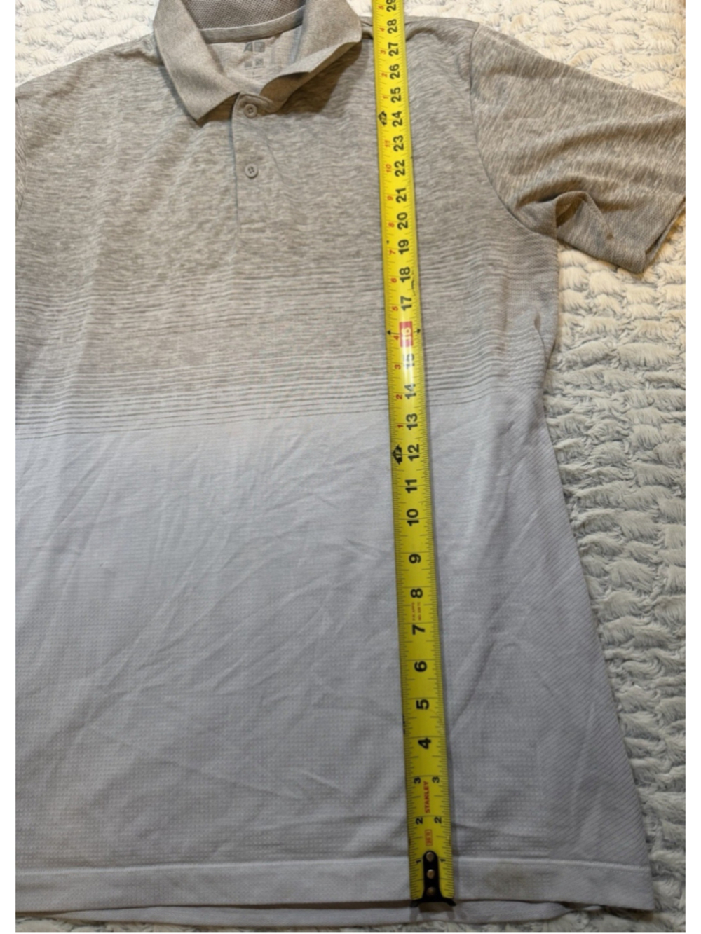 adidas Men's L Gray Polyester Short Sleeve Solid Collared Polo Button Placket - Picture 2 of 8